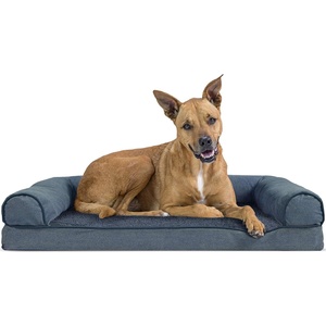 image:imageFurhaven Orthopedic Dog Bed for MediumSmall Dogs w Removable Bolsters amp Washable Cover For Dogs Up to 35 lbs  Plush amp Suede Sofa  Espresso MediumSherpa  Chenille Orion Blue