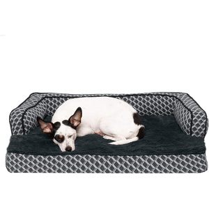 image:imageFurhaven Orthopedic Dog Bed for MediumSmall Dogs w Removable Bolsters amp Washable Cover For Dogs Up to 35 lbs  Plush amp Woven Decor Comfy Couch Sofa  Diamond Brown MediumDiamond Gray Plush  Woven Dcor
