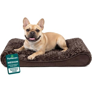 image:imageFurhaven Orthopedic Dog Bed for MediumSmall Dogs w Removable Washable Cover For Dogs Up to 23 lbs  Ultra Plush Faux Fur amp Suede Luxe Lounger Contour Mattress  Chocolate Medium