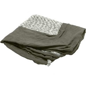image:imageFurhaven Replacement Dog Bed Cover TwoTone Faux Fur amp Suede L Shaped Chaise Machine Washable  Stone Gray Jumbo XLargeDark Sage