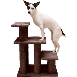 image:imageFurhaven Steady Paws MultiStep Pet Stairs for High Beds amp Sofas  Cream 3StepBrown
