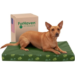 image:imageFurhaven WaterResistant Memory Foam Dog Bed for Large Dogs w Removable Washable Cover For Dogs Up to 95 lbs  IndoorOutdoor Logo Print Oxford Polycanvas Mattress  Stone Gray JumboXLWaterResistant Garden Print Jungle Green