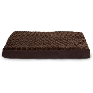 image:imageFurhaven WaterResistant Orthopedic Dog Bed for Large Dogs w Removable Quilt Top amp Washable Cover For Dogs Up to 95 lbs  IndoorOutdoor Quilt Top Convertible Mattress  Gray JumboXLUltra Plush Curly Faux Fur Chocolate