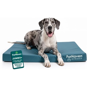 image:imageFurHaven WaterResistant Cooling Gel Dog Bed for Large Dogs Cool GelTop Foam with a Solid Orthopedic Foam Base for Comfort and Support Washable Cover Jumbo Plus XXL Polycanvas Deep Lagoon