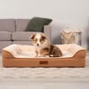 image:imageFurhaven Jumbo Plus 53x40 Orthopedic Dog Bed  CertiPURUS Foam Sofa Pet Bed Embossed Velvet Removable Washable Cover ClayCognac