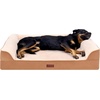image:imageFurhaven Jumbo Plus 53x40 Orthopedic Dog Bed  CertiPURUS Foam Sofa Pet Bed Embossed Velvet Removable Washable Cover ClayCognac