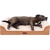 image:imageFurhaven Jumbo Plus 53x40 Orthopedic Dog Bed  CertiPURUS Foam Sofa Pet Bed Embossed Velvet Removable Washable Cover ClayCognac