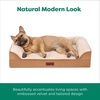 image:imageFurhaven Jumbo Plus 53x40 Orthopedic Dog Bed  CertiPURUS Foam Sofa Pet Bed Embossed Velvet Removable Washable Cover ClayCognac