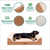 image:imageFurhaven Jumbo Plus 53x40 Orthopedic Dog Bed  CertiPURUS Foam Sofa Pet Bed Embossed Velvet Removable Washable Cover ClayCognac
