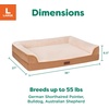 image:imageFurhaven Jumbo Plus 53x40 Orthopedic Dog Bed  CertiPURUS Foam Sofa Pet Bed Embossed Velvet Removable Washable Cover ClayCognac