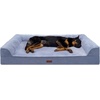 image:imageFurhaven Jumbo Plus 53x40 Orthopedic Dog Bed  CertiPURUS Foam Sofa Pet Bed Embossed Velvet Removable Washable Cover ClaySteel Blue