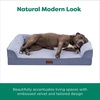 image:imageFurhaven Jumbo Plus 53x40 Orthopedic Dog Bed  CertiPURUS Foam Sofa Pet Bed Embossed Velvet Removable Washable Cover ClaySteel Blue