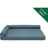 image:imageFurhaven Replacement Dog Bed Cover Pinsonic Quilted Paw L Shaped Chaise Machine Washable  Bluestone LargeQuilted Paw Bluestone
