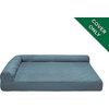 image:imageFurhaven Replacement Dog Bed Cover Pinsonic Quilted Paw L Shaped Chaise Machine Washable  Bluestone LargeQuilted Paw Bluestone