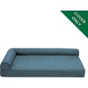 image:imageFurhaven Replacement Dog Bed Cover Pinsonic Quilted Paw L Shaped Chaise Machine Washable  Bluestone LargeQuilted Paw Bluestone
