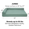 image:imageFurhaven Replacement Dog Bed Cover Pinsonic Quilted Paw L Shaped Chaise Machine Washable  Bluestone LargeQuilted Paw Iceberg Green