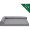 image:imageFurhaven Replacement Dog Bed Cover Pinsonic Quilted Paw L Shaped Chaise Machine Washable  Bluestone LargeQuilted Paw Titanium