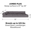 image:imageFurhaven Replacement Dog Bed Cover Plush amp Velvet L Shaped Chaise Machine Washable  Platinum Gray MediumPlush  Velvet Platinum Gray