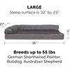image:imageFurhaven Replacement Dog Bed Cover Plush amp Velvet L Shaped Chaise Machine Washable  Platinum Gray MediumPlush  Velvet Platinum Gray