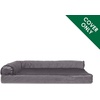 image:imageFurhaven Replacement Dog Bed Cover Plush amp Velvet L Shaped Chaise Machine Washable  Platinum Gray MediumPlush  Velvet Platinum Gray