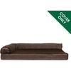 image:imageFurhaven Replacement Dog Bed Cover Plush amp Velvet L Shaped Chaise Machine Washable  Platinum Gray MediumSable Brown