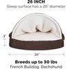 image:imageFurhaven 26 Round Cooling Gel Dog Bed for MediumSmall Dogs w Removable Washable Cover For Dogs Up to 30 lbs  Sherpa amp Suede Snuggery  Gray 26inchFaux Lambswool  Suede Espresso