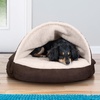 image:imageFurhaven 26 Round Cooling Gel Dog Bed for MediumSmall Dogs w Removable Washable Cover For Dogs Up to 30 lbs  Sherpa amp Suede Snuggery  Gray 26inchFaux Lambswool  Suede Espresso