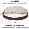 image:imageFurhaven 26 Round Cooling Gel Dog Bed for MediumSmall Dogs w Removable Washable Cover For Dogs Up to 30 lbs  Sherpa amp Suede Snuggery  Gray 26inchFaux Lambswool  Suede Espresso