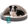 image:imageFurhaven 26 Round Cooling Gel Dog Bed for MediumSmall Dogs w Removable Washable Cover For Dogs Up to 30 lbs  Sherpa amp Suede Snuggery  Gray 26inchFaux Lambswool  Suede Gray