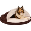 image:imageFurhaven 26 Round Cooling Gel Dog Bed for MediumSmall Dogs w Removable Washable Cover For Dogs Up to 30 lbs  Sherpa amp Suede Snuggery  Gray 26inchFaux Lambswool  Suede Espresso