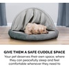 image:imageFurhaven 26 Round Cooling Gel Dog Bed for MediumSmall Dogs w Removable Washable Cover For Dogs Up to 30 lbs  Sherpa amp Suede Snuggery  Gray 26inchMicrovelvet Silver