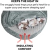 image:imageFurhaven 26 Round Cooling Gel Dog Bed for MediumSmall Dogs w Removable Washable Cover For Dogs Up to 30 lbs  Sherpa amp Suede Snuggery  Gray 26inchMicrovelvet Silver