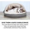 image:imageFurhaven 26 Round Memory Foam Dog Bed for MediumSmall Dogs w Removable Washable Cover For Dogs Up to 30 lbs  Sherpa amp Suede Snuggery  Gray 26inchFaux Lambswool  Suede Gray
