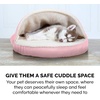 image:imageFurhaven 26 Round Memory Foam Dog Bed for MediumSmall Dogs w Removable Washable Cover For Dogs Up to 30 lbs  Sherpa amp Suede Snuggery  Gray 26inchFaux Lambswool  Suede Pink