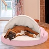 image:imageFurhaven 26 Round Memory Foam Dog Bed for MediumSmall Dogs w Removable Washable Cover For Dogs Up to 30 lbs  Sherpa amp Suede Snuggery  Gray 26inchFaux Lambswool  Suede Pink