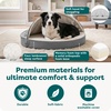 image:imageFurhaven 26 Round Memory Foam Dog Bed for MediumSmall Dogs w Removable Washable Cover For Dogs Up to 30 lbs  Sherpa amp Suede Snuggery  Gray 26inchFaux Lambswool  Suede Gray