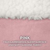 image:imageFurhaven 26 Round Memory Foam Dog Bed for MediumSmall Dogs w Removable Washable Cover For Dogs Up to 30 lbs  Sherpa amp Suede Snuggery  Gray 26inchFaux Lambswool  Suede Pink