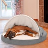 image:imageFurhaven 26 Round Memory Foam Dog Bed for MediumSmall Dogs w Removable Washable Cover For Dogs Up to 30 lbs  Sherpa amp Suede Snuggery  Gray 26inchFaux Lambswool  Suede Gray