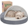 image:imageFurhaven 26 Round Cooling Gel Dog Bed for MediumSmall Dogs w Removable Washable Cover For Dogs Up to 30 lbs  Sherpa amp Suede Snuggery  Gray 26inchMicrovelvet Silver