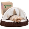 image:imageFurhaven 26 Round Memory Foam Dog Bed for MediumSmall Dogs w Removable Washable Cover For Dogs Up to 30 lbs  Sherpa amp Suede Snuggery  Gray 26inchFaux Lambswool  Suede Espresso