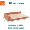 image:imageFurhaven Jumbo Plus 53x40 Cooling Gel Dog Bed  Plush amp Grid Cord LShaped Chaise Lounge Pet Bed Removable Washable Cover MinkCopper