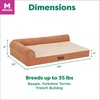 image:imageFurhaven Jumbo Plus 53x40 Cooling Gel Dog Bed  Plush amp Grid Cord LShaped Chaise Lounge Pet Bed Removable Washable Cover MinkCopper