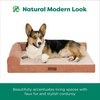 image:imageFurhaven Jumbo Plus 53x40 Cooling Gel Dog Bed  Plush amp Grid Cord LShaped Chaise Lounge Pet Bed Removable Washable Cover MinkCopper