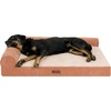 image:imageFurhaven Jumbo Plus 53x40 Cooling Gel Dog Bed  Plush amp Grid Cord LShaped Chaise Lounge Pet Bed Removable Washable Cover MinkCopper