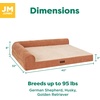 image:imageFurhaven Jumbo Plus 53x40 Cooling Gel Dog Bed  Plush amp Grid Cord LShaped Chaise Lounge Pet Bed Removable Washable Cover MinkCopper
