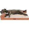 image:imageFurhaven Jumbo Plus 53x40 Cooling Gel Dog Bed  Plush amp Grid Cord LShaped Chaise Lounge Pet Bed Removable Washable Cover MinkCopper
