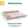 image:imageFurhaven Jumbo Plus 53x40 Cooling Gel Dog Bed  Plush amp Grid Cord LShaped Chaise Lounge Pet Bed Removable Washable Cover MinkMink