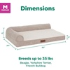 image:imageFurhaven Jumbo Plus 53x40 Cooling Gel Dog Bed  Plush amp Grid Cord LShaped Chaise Lounge Pet Bed Removable Washable Cover MinkMink
