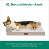 image:imageFurhaven Jumbo Plus 53x40 Cooling Gel Dog Bed  Plush amp Grid Cord LShaped Chaise Lounge Pet Bed Removable Washable Cover MinkMink