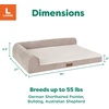 image:imageFurhaven Jumbo Plus 53x40 Cooling Gel Dog Bed  Plush amp Grid Cord LShaped Chaise Lounge Pet Bed Removable Washable Cover MinkMink